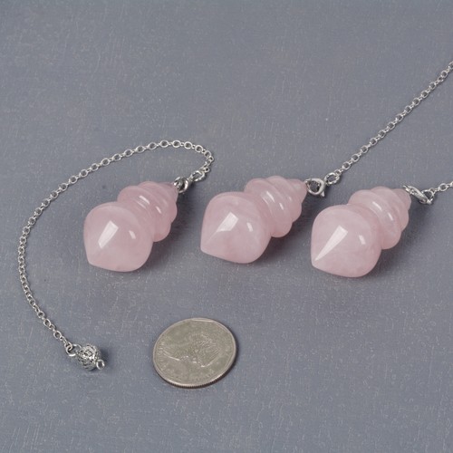 Natural Gemstone Dowsing 40mm Crystal Healing Chakra Reiki Point Pendulum - Picture 23 of 35
