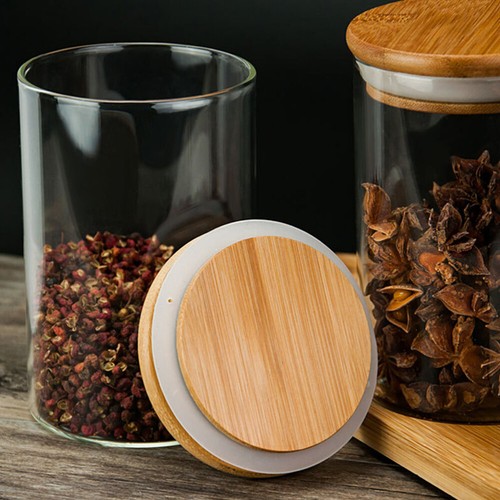 Seasoning Bottle Storage Tank Kitchen Container Sealed Bamboo Food Containers - Picture 4 of 12