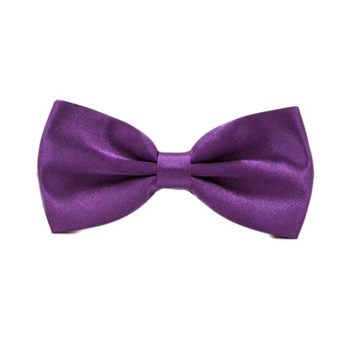 Men's Silk Satin Bow Tie Solid Colour Pre Tied Bowtie Necktie Tuxedo Wedding - Picture 27 of 36