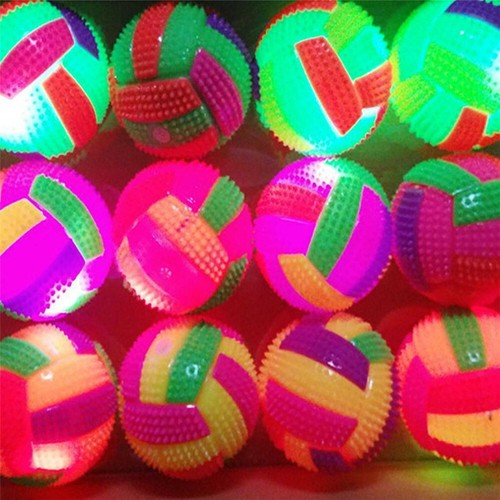 LED Volleyball Flashing Light Up Color Changing Bouncing Hedgehog Ball Dog Toys^ - Picture 5 of 6
