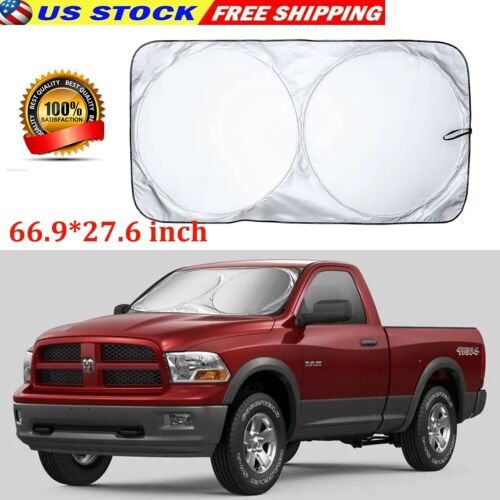 Ford F150/F250 Sun Shade- Foldable Windshield Visor for UV Protection&Heat Block - Picture 2 of 11