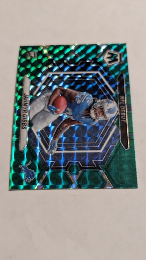 Jahmyr Gibbs RC 2023 Mosaic Green Prizm NFL Debut #ND-10 Detroit Lions