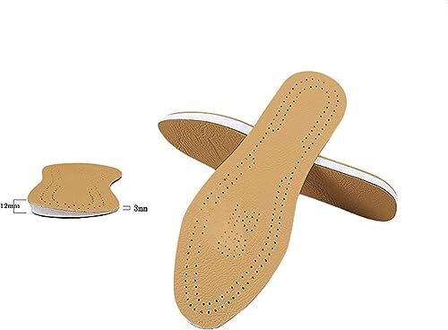 QYQQFZ 1 Pair Leather OX Leg Orthopedic Insoles Heel Inserts Lift Shoe Wedge ... - Picture 6 of 6