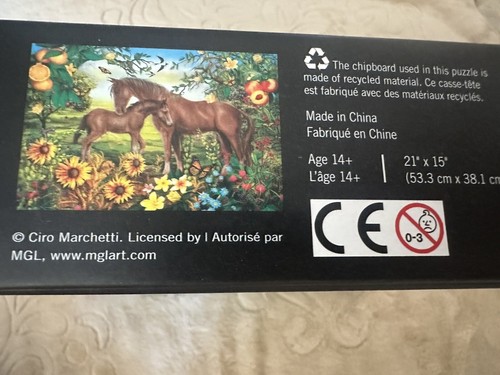 Horse Puzzle”Neighs And Nuzzles”Mare/Foal Masterpieces Glow In The Dark 500 pc - Picture 4 of 8