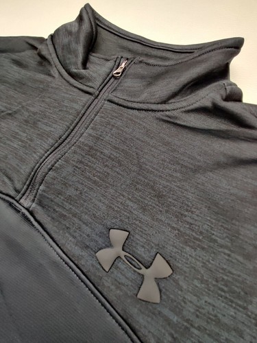 Felpa Pullover Under Armour Loose Fit Uomo Small Nera Spessore 1/4 Zip "Nuova" - Foto 2 di 12