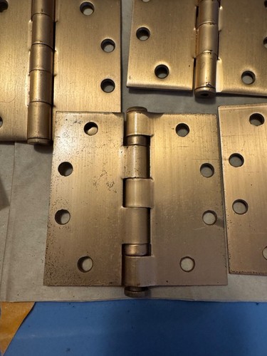 9 Soss full mortise steel hinges satin bronze 4 1/2 by 4 1/2 - Picture 9 of 13