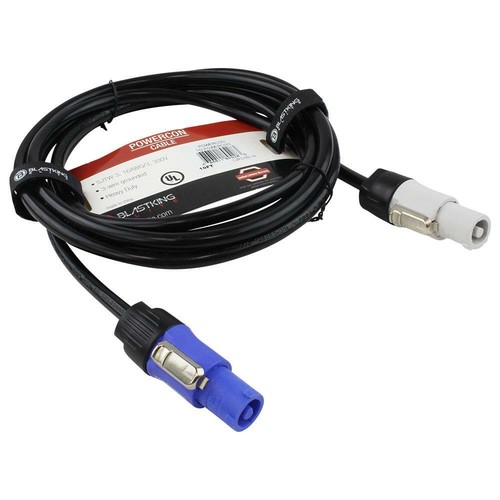 Blastking 10 Fuß/3,04 m Powercon blau Stecker auf Powercon weiß Stecker Kabel  - Bild 1 von 3