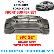 For 2019 2020 2021 Ford Edge Front Bumper Upper Lower Grill Fog Hole Covers 9pc