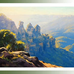 Three Sisters Katoomba Blue Mountains Painting Australian Oil