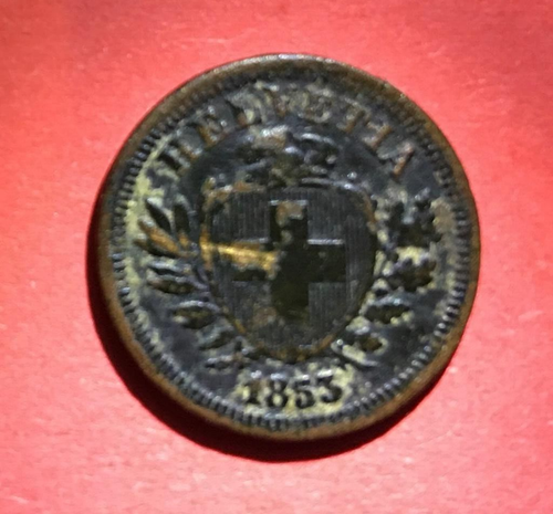 SWITZERLAND 1 RAPPEN 1853 KM # 3.1 FINE. - Picture 2 of 6