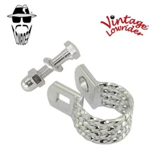 VINTAGE LOWRIDER TWISTED SEATPOST CLAMP (OUTER DIAMETER 25.4MM) CHROME W/BOLT.