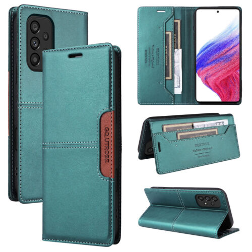 PU Leather Flip Wallet Case w/ Card Slots For Samsung Galaxy A73 A55 A35 A16 A15 - Picture 34 of 39