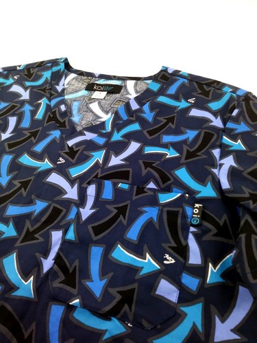 Koi Lite Scrub Top Womens Small Ashton Blue 329PR-WCW New - Picture 3 of 7