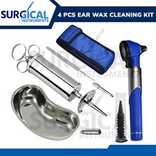 4 Pcs Ear Wax Cleaning Removing Set Kit for Surgical ENT Diagnostic German Grade