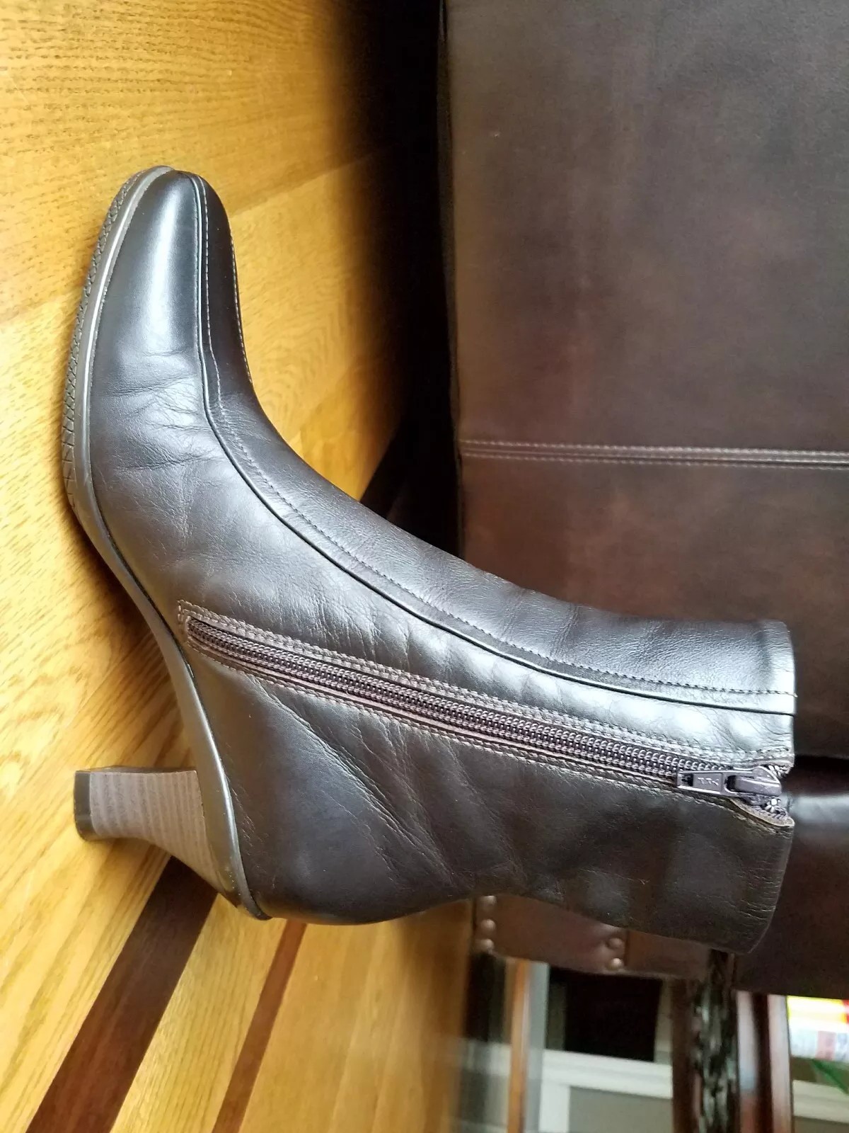 La Canadienne Brown Leather Zip Kitten Kitten Kitten Heel Ankle Boots Size 7.5 Style 15222 3625f2 La Canadienne Brown Leather Zip Kitten Kitten Kitten Heel Ankle Boots Size 7.5 Style 15222 3625f2