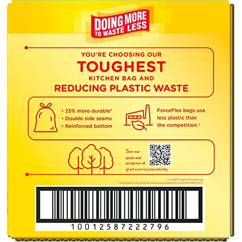 Glad ForceFlex MaxStrength 13 Gallon Kitchen Trash Bags 90 Count Beachside Br... - Picture 10 of 10