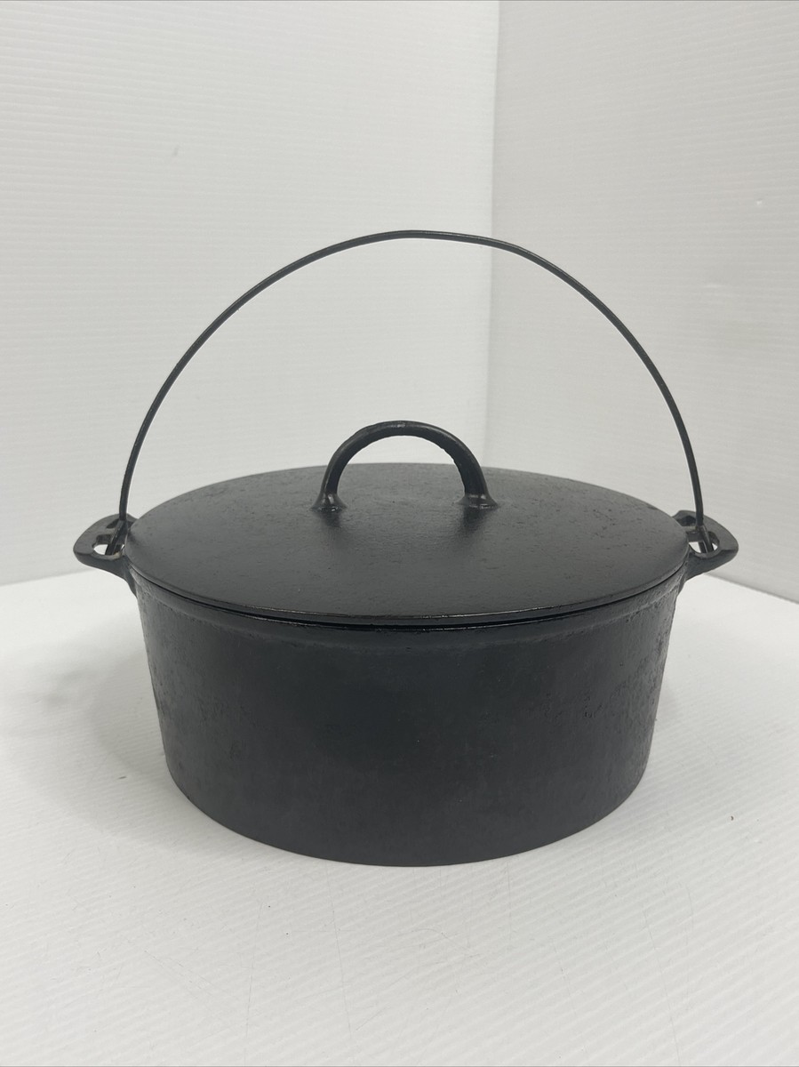 VINTAGE 1890s “ERIE” PRE-GRISWOLD #9 DUTCH OVEN FLAT TOP - BLACK