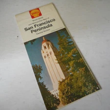 1967 Shell San Francisco Peninsula Vintage Road Map 