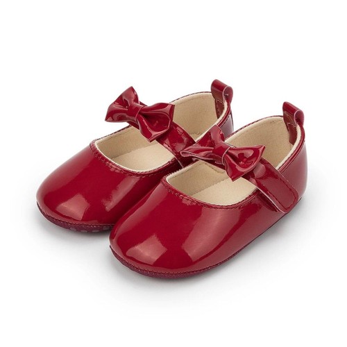 PU Leather Bowknot Dress Shoes 0-18 Months Party Baby Girl Shoes - Picture 4 of 16