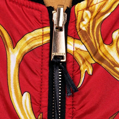 56 3XL NEW $2175 VERSACE Men's Red BAROQUE PRINT Medusa Logo REVERSIBLE JACKET - Picture 6 of 24