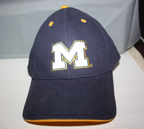Gorra Michigan Wolverines Clásica Azul Amarillo Ajustable Firmas Oficial - Imagen 2 de 10