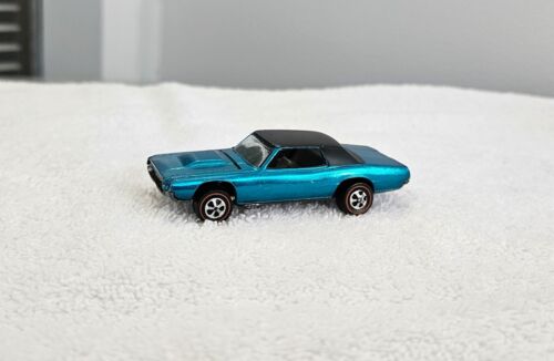 VINTAGE 1968 REDLINE HOT WHEELS US CUSTOM T-BIRD AQUA BLK ROOF SILVER INTERIOR - Picture 2 of 7