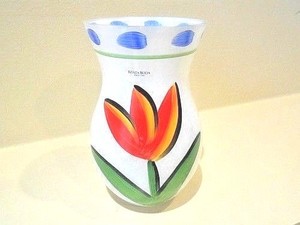 Kosta Boda Tulip Vase Glass Blown Vase With Hand Painted Tulip