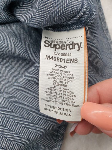 Superdry Camicia Uomo The Tweed Riveter Grigio Motivo Manica Lunga XXL 2XL - Foto 6 di 10
