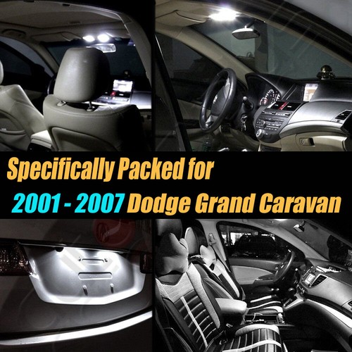12pc White Car Interior LED Light Bulb Kit for 2001-2007 Dodge Grand Caravan - Foto 2 di 9