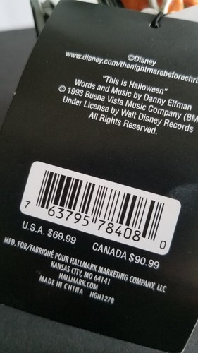 Globo de Agua Hallmark Disney Jack Skellington Pumpkin King Luz y Sonido Nuevo con Etiquetas - Imagen 7 de 8