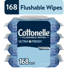 Ultra Fresh Flushable Wet Wipes, 4 Flip-Top Packs
