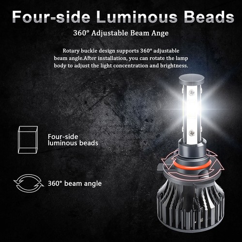 4x LED Headlight Bulbs Combo 6000K For Ford EDGE 2015 2016 2017 2018 2019 2020 - Foto 7 di 12