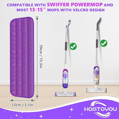 Reusable Mop Refill Pads Compatible with Swiffer Powermop, Microfiber Power Mop - Picture 6 of 8