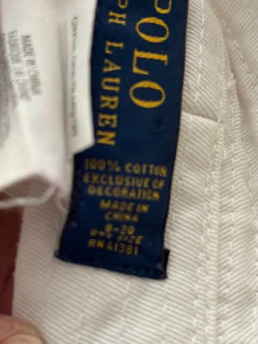 Polo Ralph Lauren Pink Pony Girls White Bucket Hat Childs Size Small Embroidered - Picture 7 of 7
