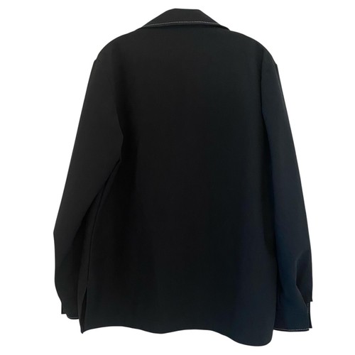 VTG JCPenney Wide Lapel Jacket Leisure Suit 70's Contrast Stitch Black Men Large - Picture 4 of 13