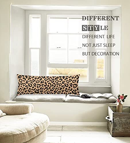 Leopard Body Pillow Cover Wildlife Animal Skin Theme Cheetah 20"x54" Color 1 - Picture 6 of 7