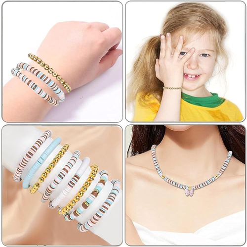 3205 Stück Perlen für Armbänder Clay Perlen Set Clay Beads Set 6mm Flache Perlen - Bild 6 von 7