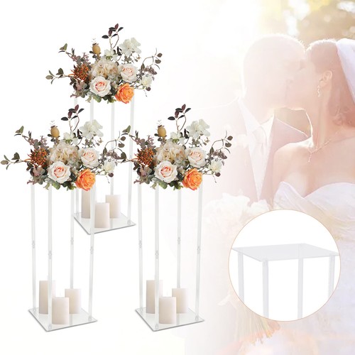 Wedding Decoration Modern Tall Vase Elegant Acrylic Flower Stand Tabletop - Picture 4 of 21
