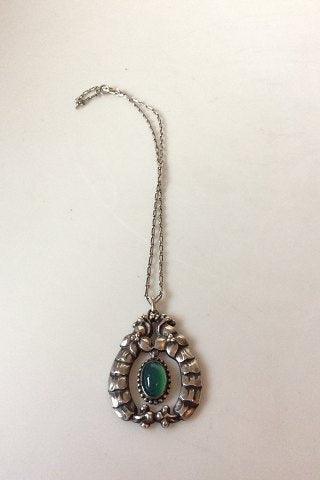 Colgante Temprano Georg Jensen 826 Plata con Crisoprasa No 14 - Imagen 1 de 3