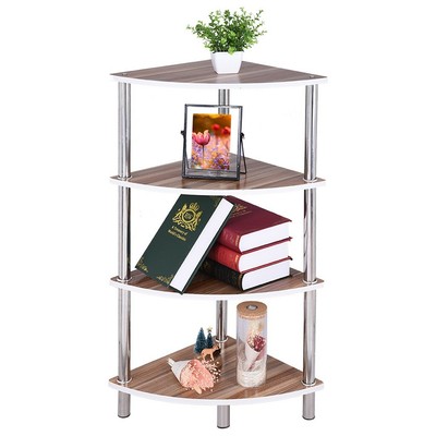 Bookcase Desktop Shelf Desk Bookshelf Storage Organizer Wood Rack