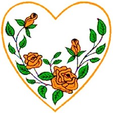 30 Custom Orange Rose Heart Personalized Address Labels