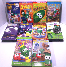 Lot of 10 VeggieTales VHS Tapes Movies Vintage Children Christian Animated Songs