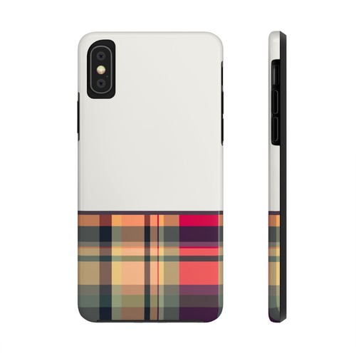 Plaid pink orange green purple light gray Tough Phone Case Iphone Samsung Galaxy - Picture 83 of 108