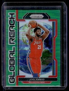 2021-22 Panini Prizm Global Reach Green Prizm Joel Embiid #2 Philadelphia 76ers