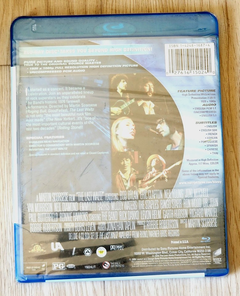 The Last Waltz The Band farewell concert by Martin Scorsese (Bluray
