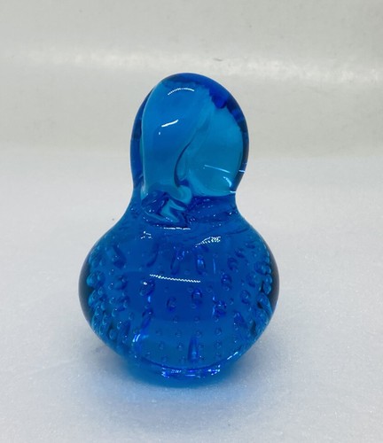 Vintage 1980s Baby Duck Cobalt Blue Crystal Glass Paperweight Finland Art 16 - Picture 3 of 15