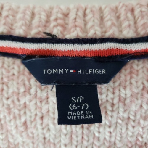Kids Tommy Hilfiger Girls Cable Knit Sweater Heather Pink Size Small 6 - 7 - Picture 6 of 7