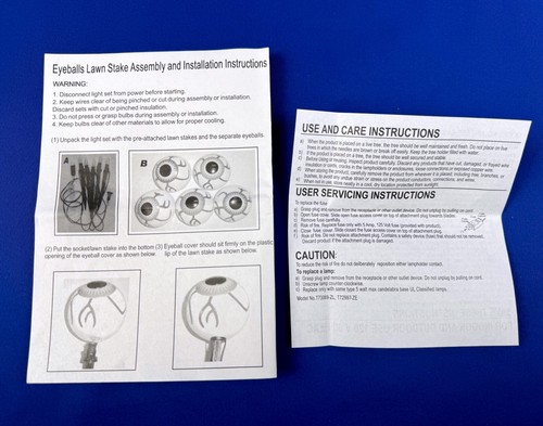 New - 5 EYEBALL LAWN STAKES Halloween Decoration LIGHT-UP Lights Indoor/Outdoor - Picture 16 of 16