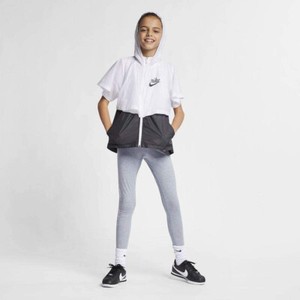 Girls Nike Windrunner Lightweight Wind Rain Hooded Jacket White Size L Aq9167