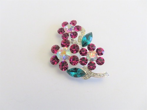 Broche flor cristal swarovski escritura firmada hielo eisenberg 2007" - Imagen 1 de 3